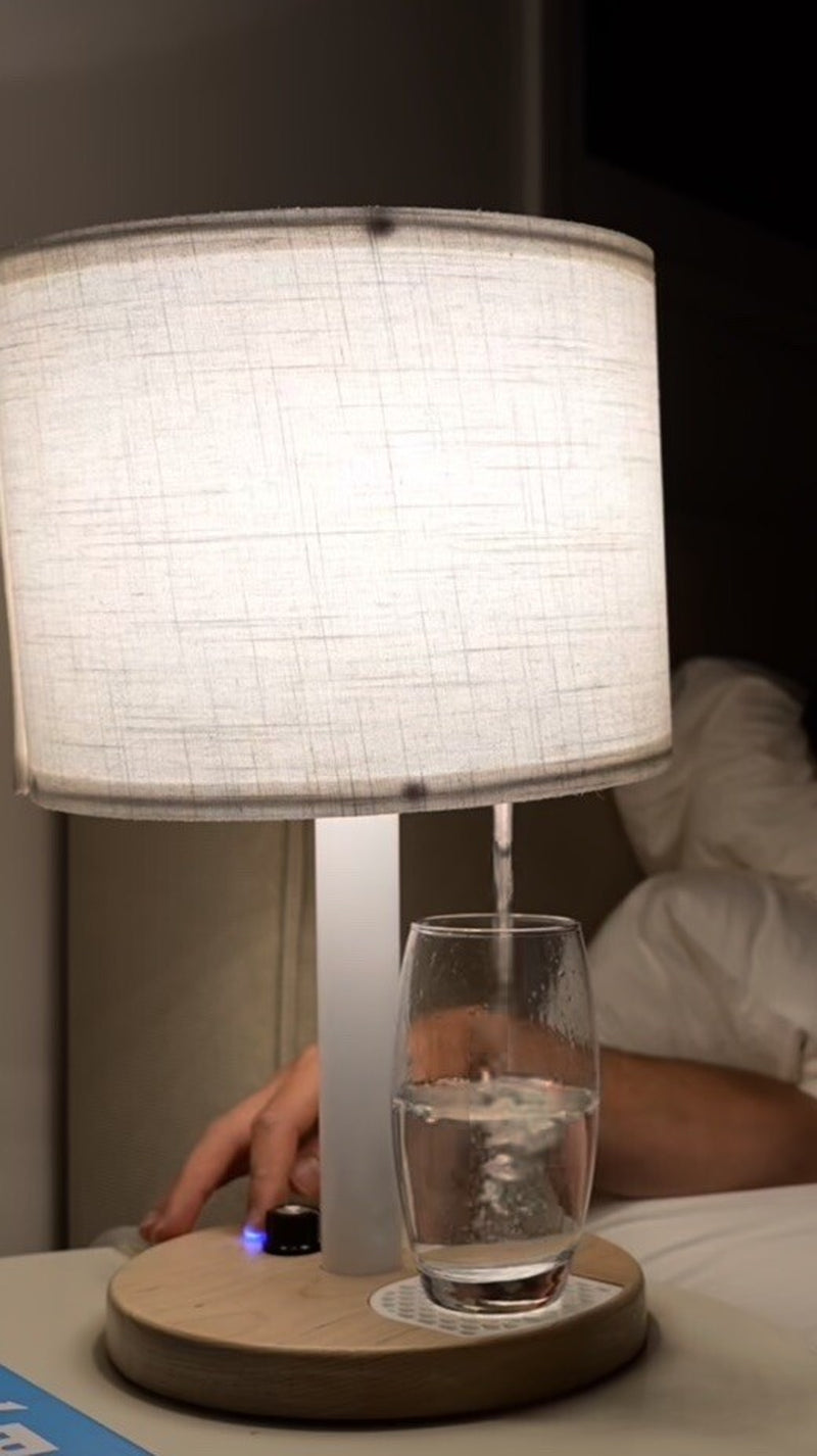 Hydralamp W/Mini Fridge, Bedside Desktop Water Dispenser Lamp