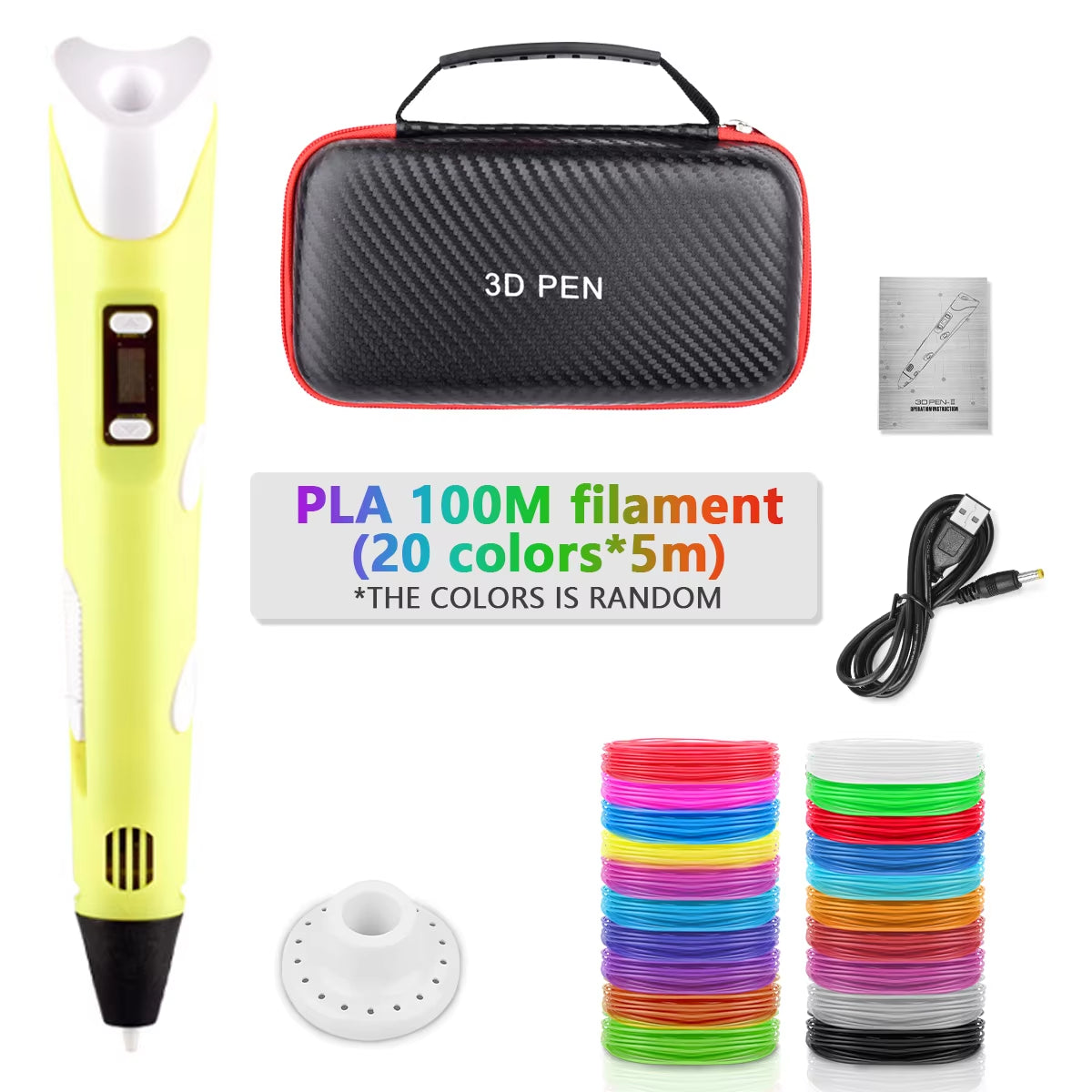 3D Printing Pen 2023 New 3D Pen with PLA Filament for Children Kids Creative DIY Pens Child'S Birthday Gift Christmas