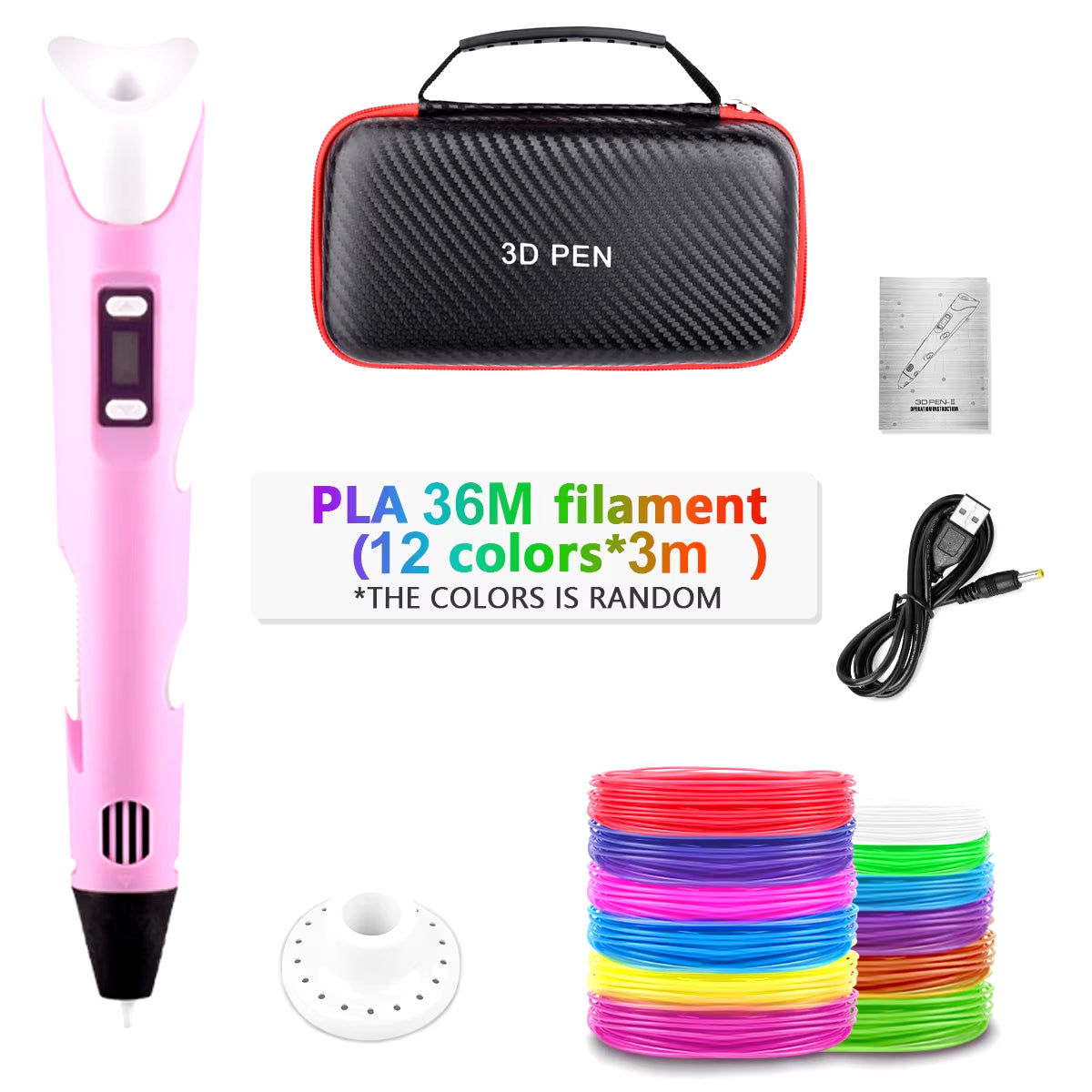3D Printing Pen 2023 New 3D Pen with PLA Filament for Children Kids Creative DIY Pens Child'S Birthday Gift Christmas