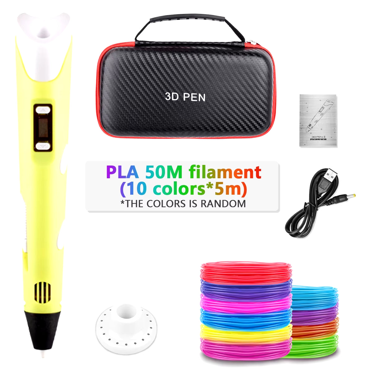3D Printing Pen 2023 New 3D Pen with PLA Filament for Children Kids Creative DIY Pens Child'S Birthday Gift Christmas