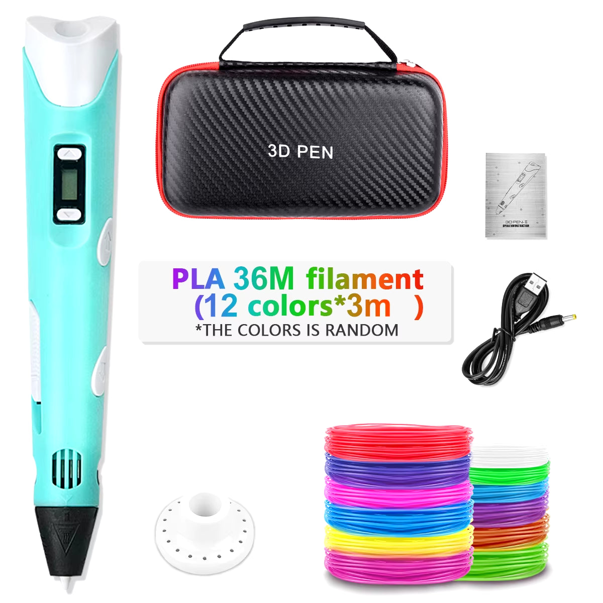 3D Printing Pen 2023 New 3D Pen with PLA Filament for Children Kids Creative DIY Pens Child'S Birthday Gift Christmas