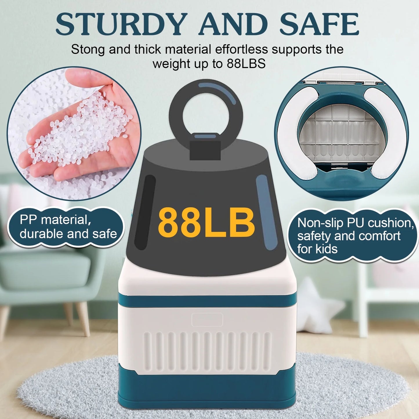 Fabulas Portable Potty for Toddler Travel, Foldable Travel Potty Training Toilet Seat for Kids Boys Girls with 30 Disposable Bags