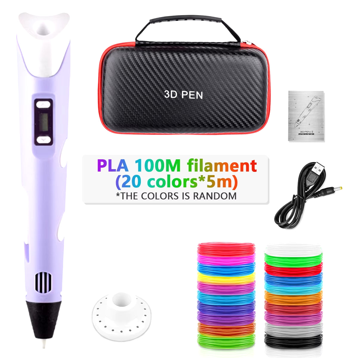 3D Printing Pen 2023 New 3D Pen with PLA Filament for Children Kids Creative DIY Pens Child'S Birthday Gift Christmas