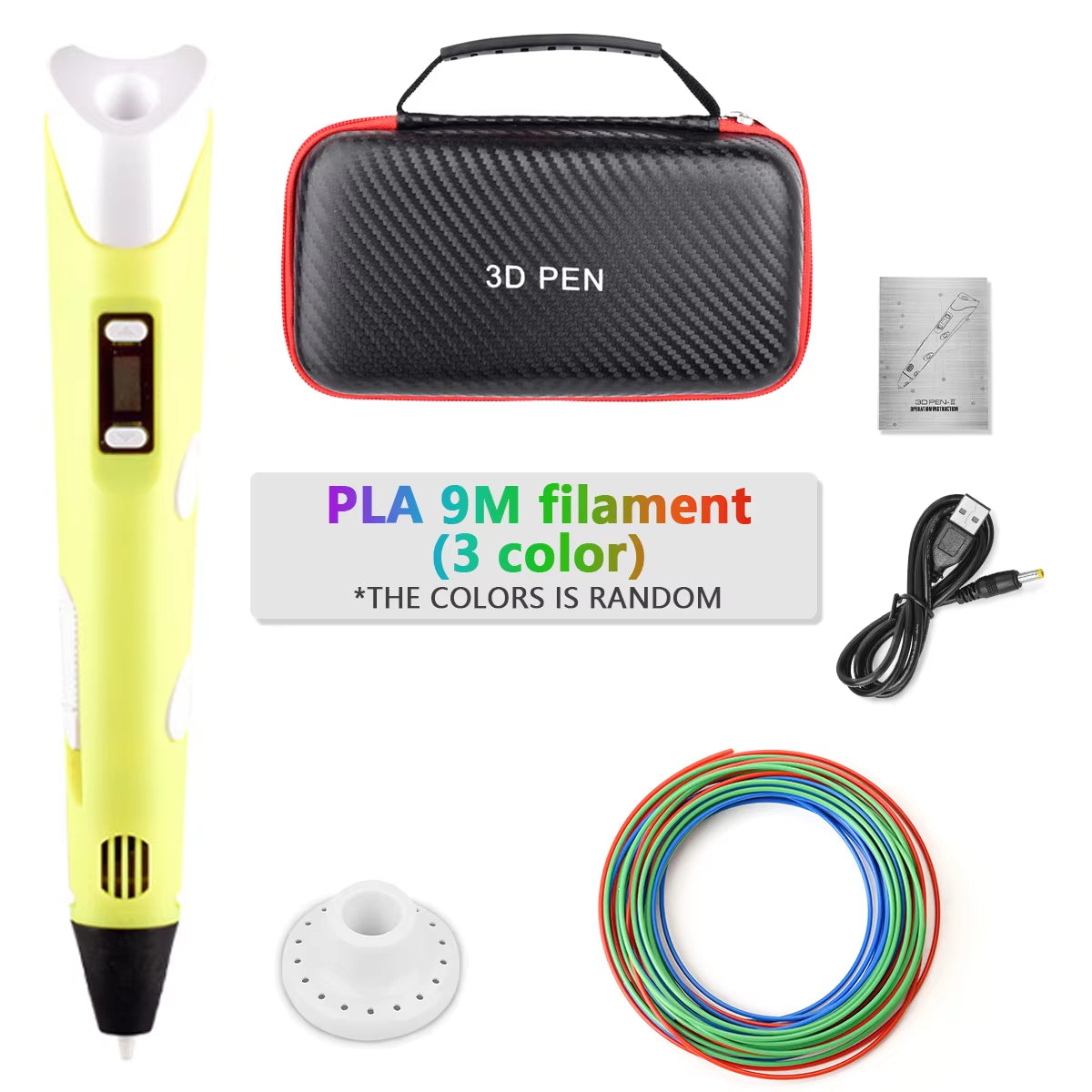 3D Printing Pen 2023 New 3D Pen with PLA Filament for Children Kids Creative DIY Pens Child'S Birthday Gift Christmas
