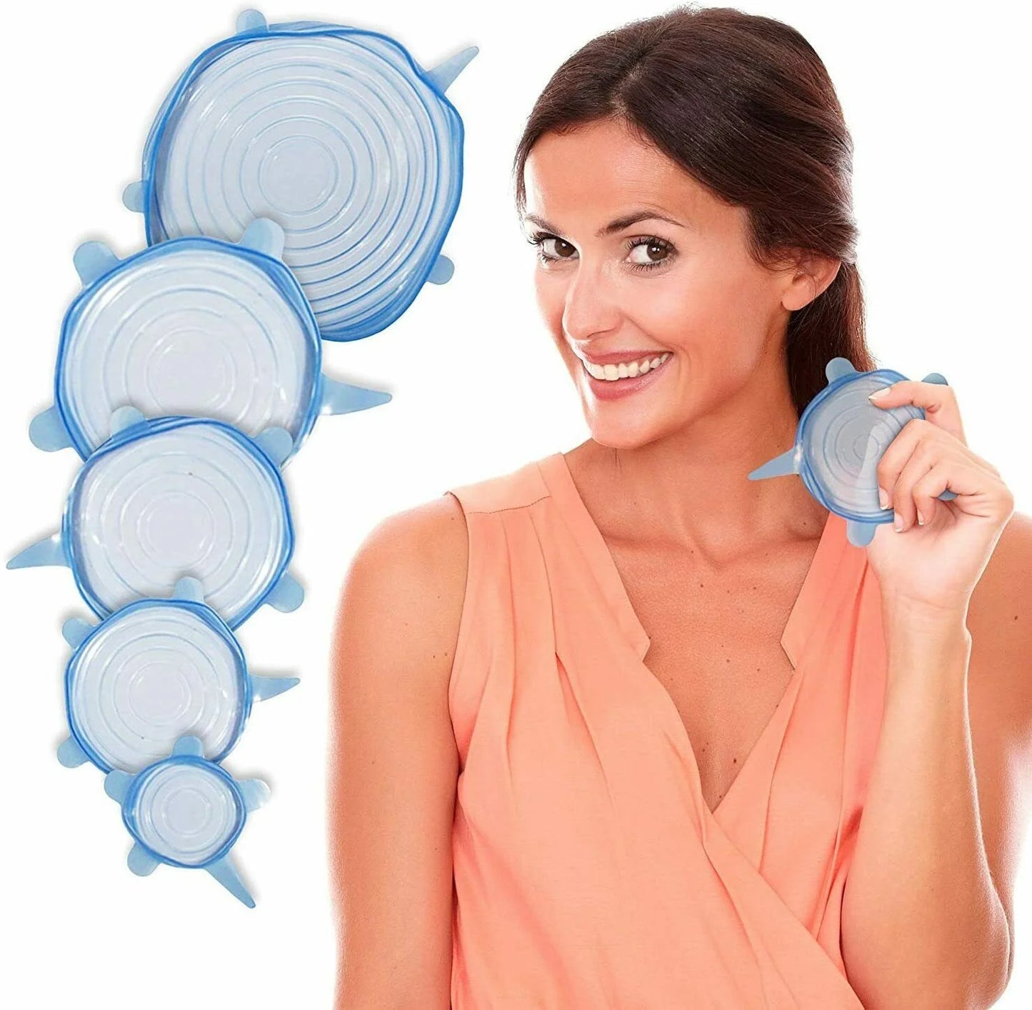 Joybuy Silicone Stretch Lids BPA Free Reusable Food Covers 6 Count