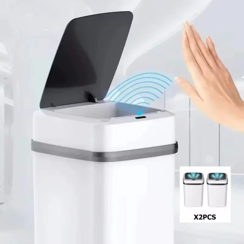 Kitchen Trash Bin 13L Bathroom Touch Trash Can in the Toilet Smart Garbage Bucket Waste Bins Dustbin Smart Trash Can Kitchen