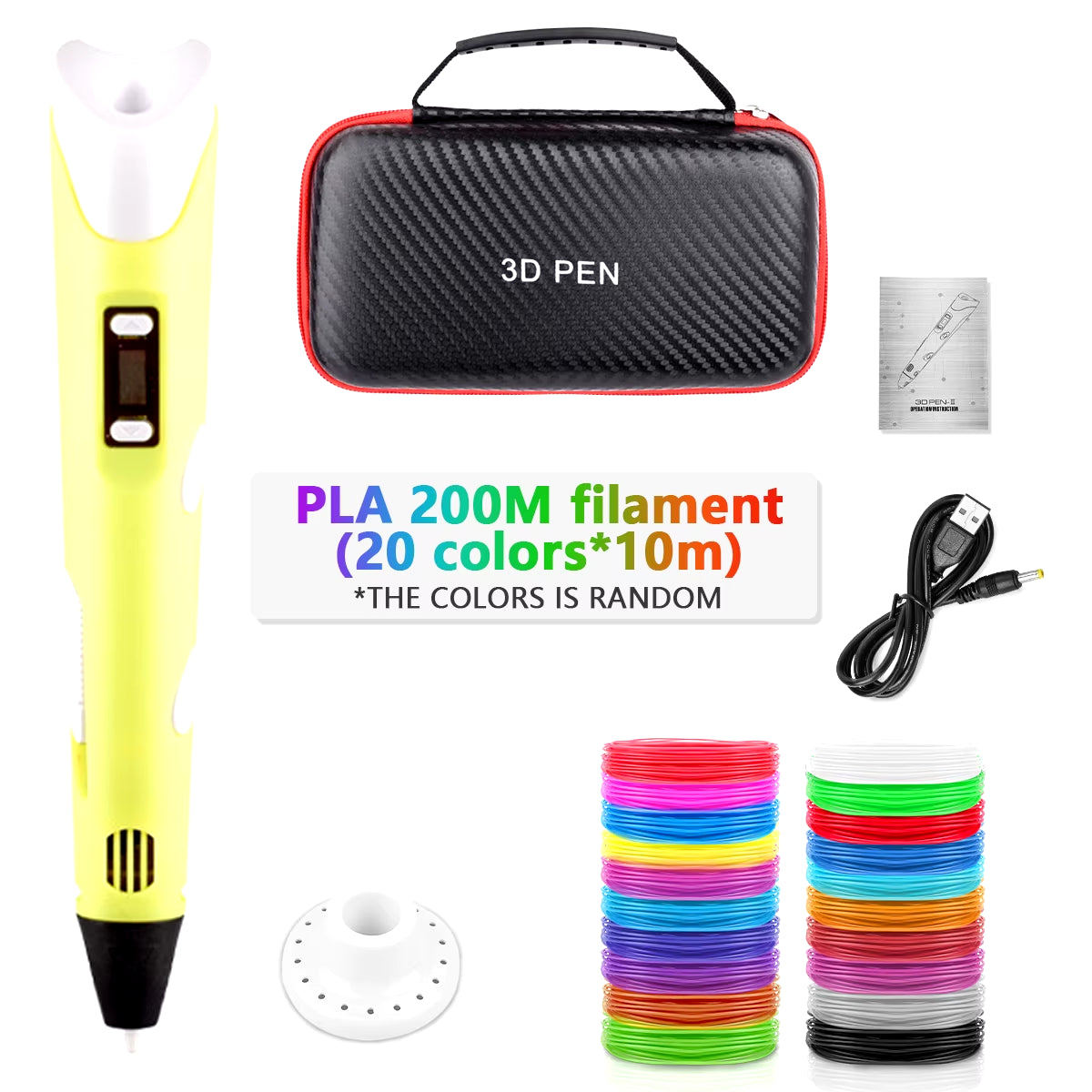 3D Printing Pen 2023 New 3D Pen with PLA Filament for Children Kids Creative DIY Pens Child'S Birthday Gift Christmas