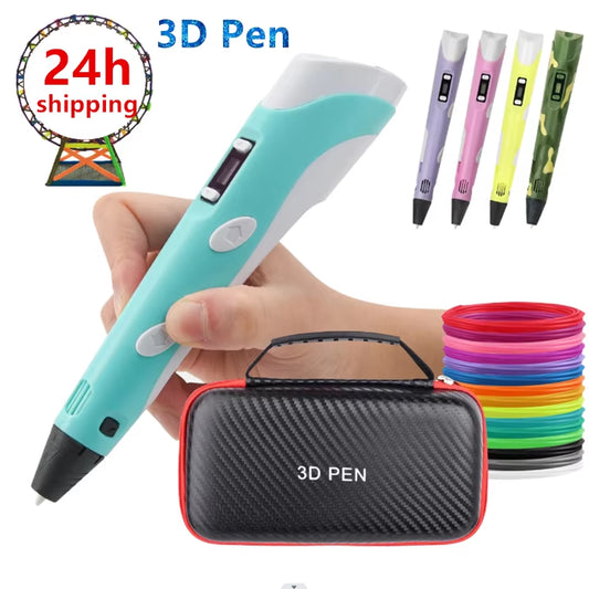 3D Printing Pen 2023 New 3D Pen with PLA Filament for Children Kids Creative DIY Pens Child'S Birthday Gift Christmas