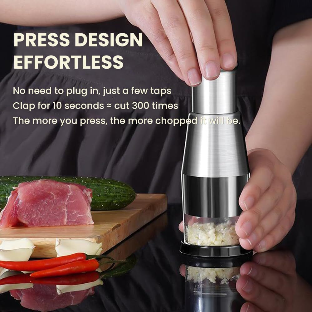 Pressed Garlic Onion Chopper 304 Stainless Steel Hand Food Chopper Kitchen Tools