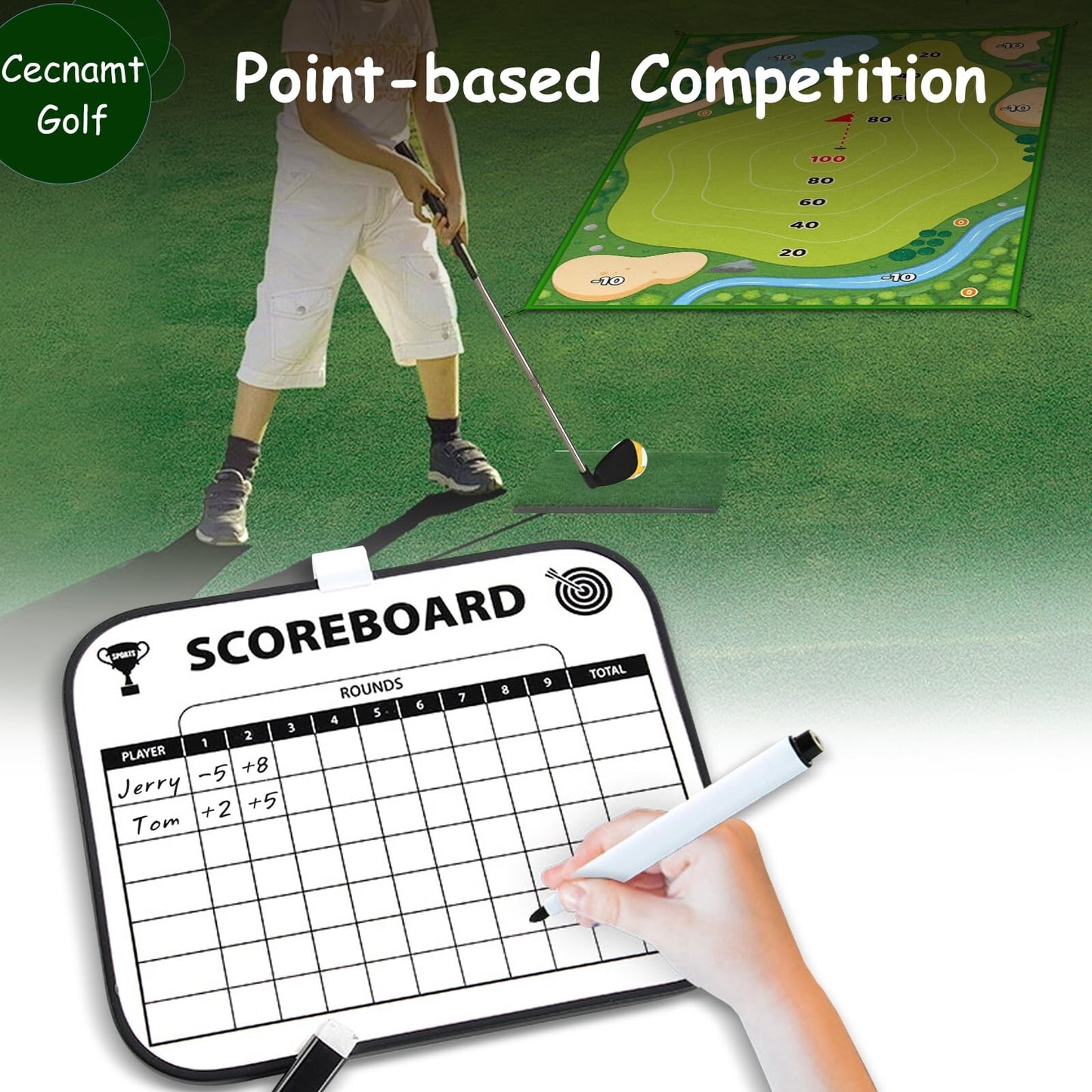 Golf Chipping Game, Battle Golf with 2 Golf Club & Hitting Mat, Chip Sticky P...