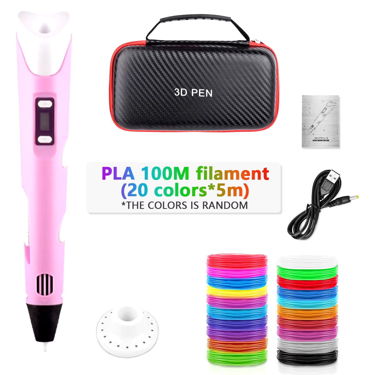 3D Printing Pen 2023 New 3D Pen with PLA Filament for Children Kids Creative DIY Pens Child'S Birthday Gift Christmas
