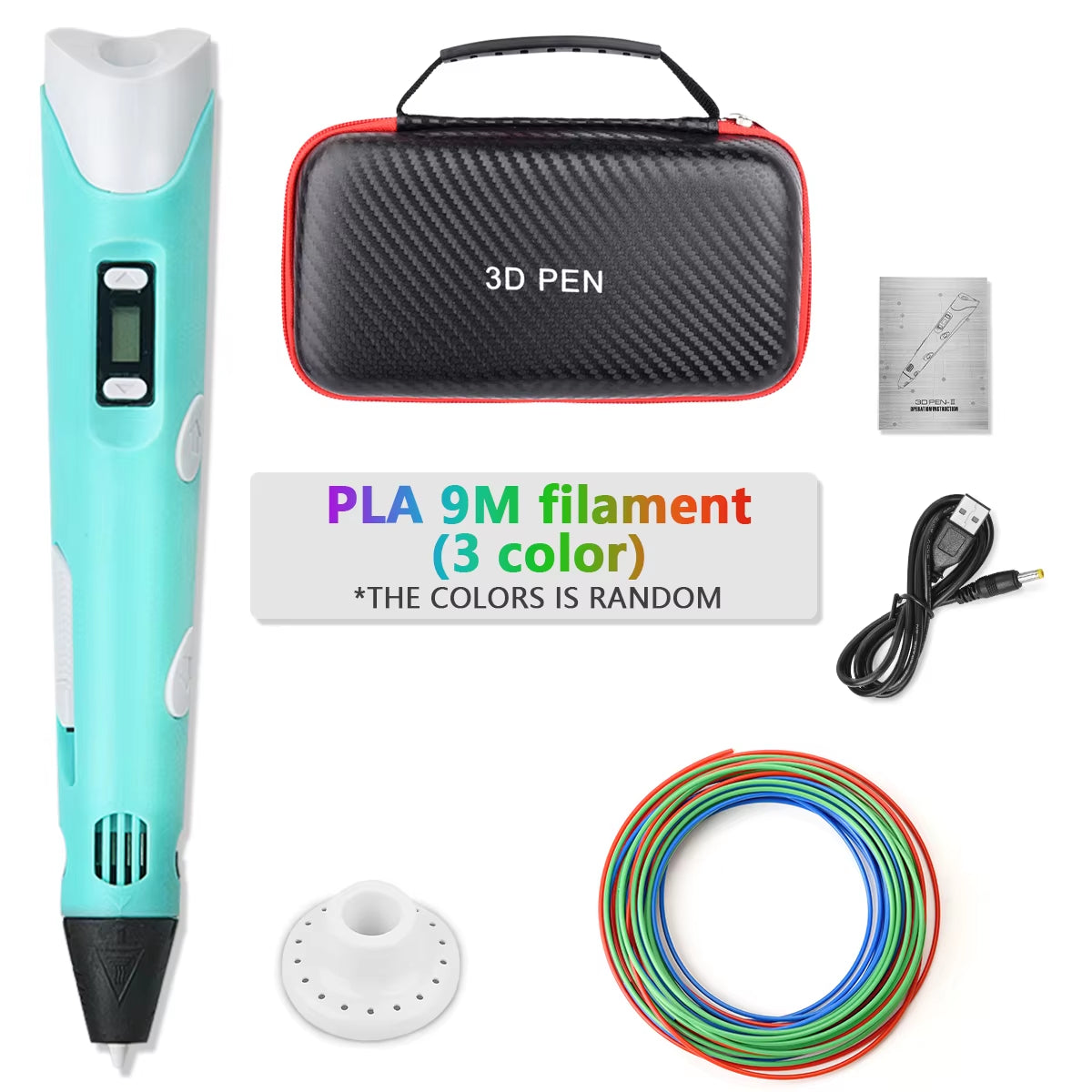 3D Printing Pen 2023 New 3D Pen with PLA Filament for Children Kids Creative DIY Pens Child'S Birthday Gift Christmas