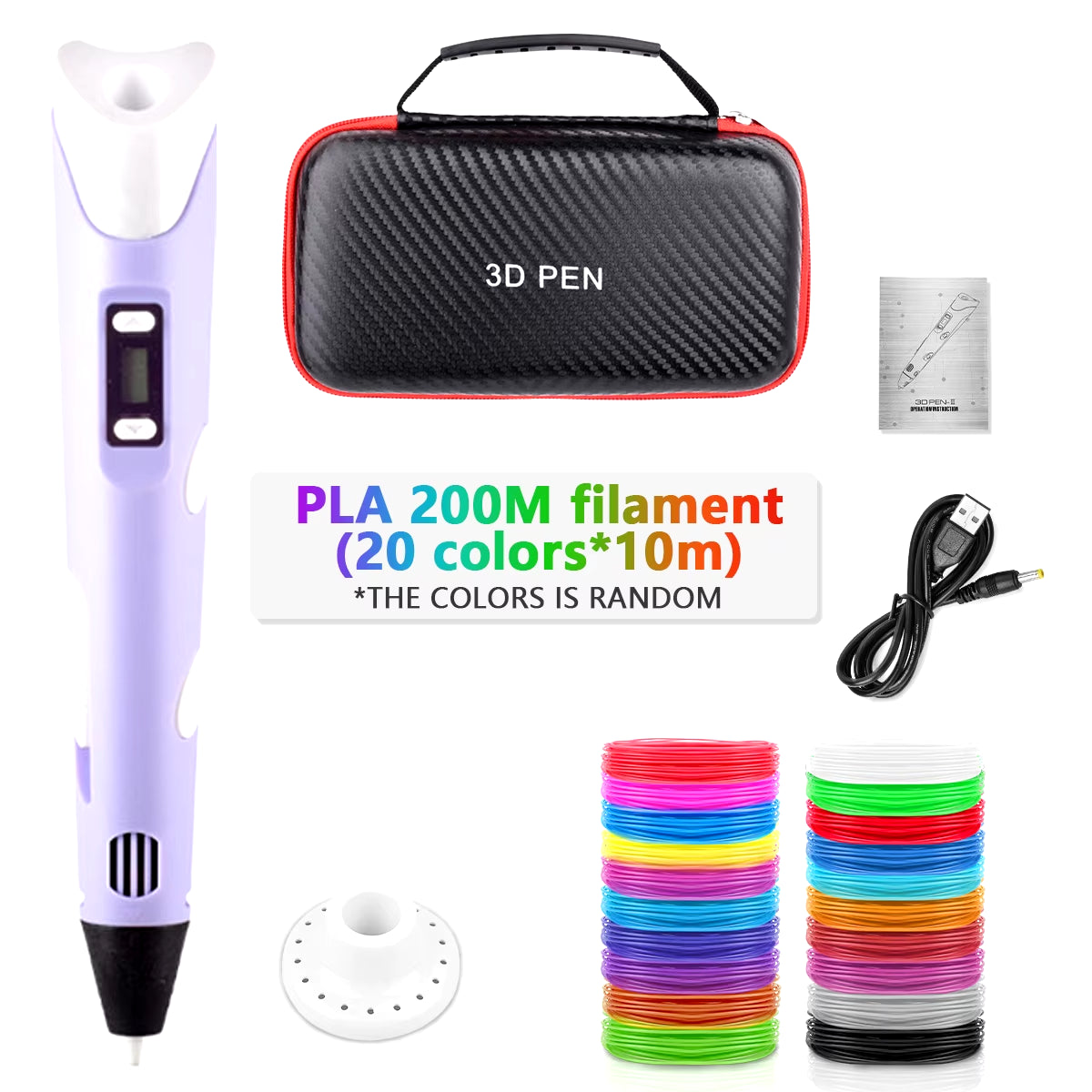 3D Printing Pen 2023 New 3D Pen with PLA Filament for Children Kids Creative DIY Pens Child'S Birthday Gift Christmas