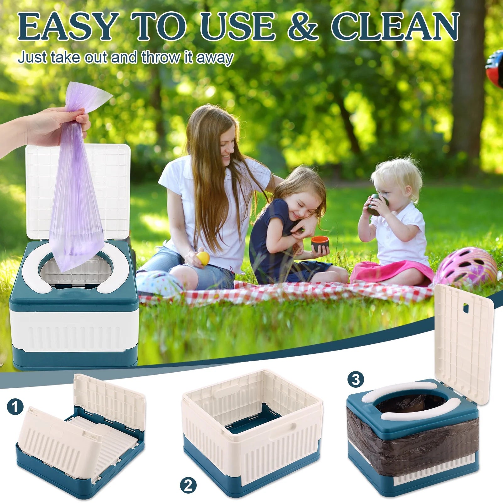 Fabulas Portable Potty for Toddler Travel, Foldable Travel Potty Training Toilet Seat for Kids Boys Girls with 30 Disposable Bags
